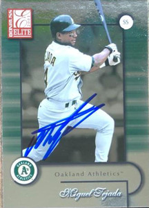 SOLD 114566 Miguel Tejada Autographed 2001 Donruss Elite #140