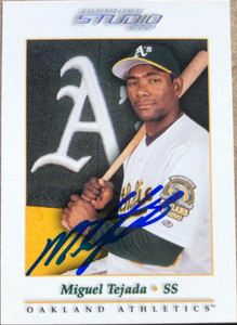Miguel Tejada Autographed 2001 Donruss Studio #77