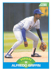 1989 Score #167 Alfredo Griffin VG Los Angeles Dodgers 