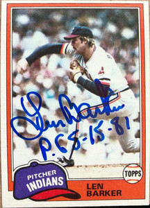Len Barker Autographed 1981 Topps #432 PG 5-15-81