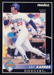 1996 Topps #196 Eric Karros VG Los Angeles Dodgers - Under the Radar Sports