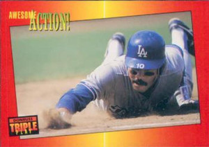 1992 Triple Play #73 Juan Samuel VG Los Angeles Dodgers 