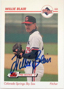 Willie Blair Autographed 1991 Line Drive AAA Pre-Rookie #78