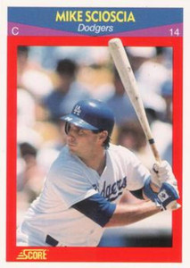 1990 Score 100 Superstars #48 Mike Scioscia VG Los Angeles Dodgers 