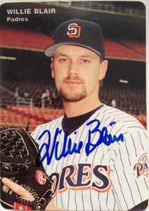 Willie Blair Autographed 1995 Mother's Cookies San Diego Padres #20