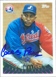 Carlos Perez Autographed 1995 Topps Traded & Rookies #150T