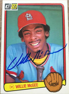 Willie McGee Autographed 1983 Donruss #190 Rookie Card