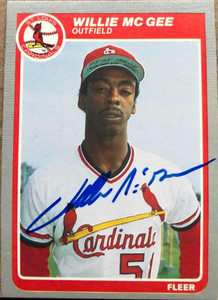 Willie McGee Autographed 1985 Fleer #234 St. Louis Cardinals Card