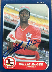 Vince Coleman Willie McGee 1986 Fleer #636 Dual Autographed Signed Card