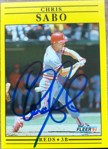 Chris Sabo Autographed 1991 Fleer #80