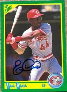 Eric Davis Autographed 1990 Score #185