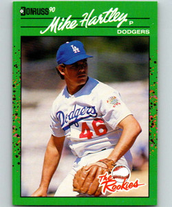 1990 Donruss Rookies #34 Mike Hartley VG RC Rookie Los Angeles Dodgers 