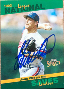 John Wetteland Autographed 1993 Score Select Stat Leaders #72