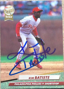 Kim Batiste Autographed 1992 Fleer Ultra #542