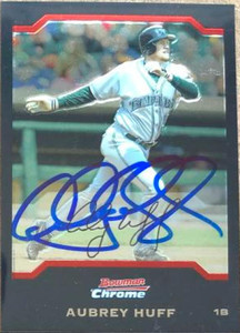 Aubrey Huff Autographed 2004 Bowman Chrome #85