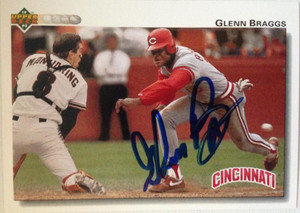 SOLD 3836 Glenn Braggs Autographed 1992 Upper Deck #341