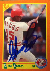 Glenn Braggs Autographed 1990 Score Rookie/Traded #56T