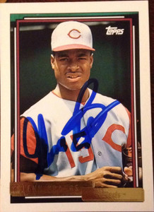 SOLD 3838 Glenn Braggs Autographed 1992 Topps Gold #197