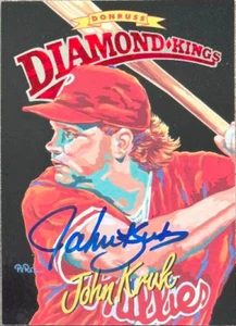 John Kruk Autographed 1994 Donruss Diamond Kings #DK -9 Philadelphia Phillies Card
