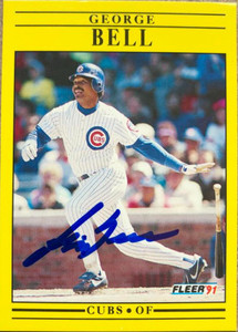 George Bell Autographed 1991 Fleer Update #U-77