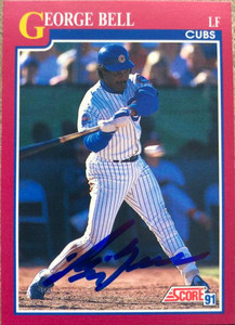 George Bell Autographed 1991 Score Rookie/Traded #13T