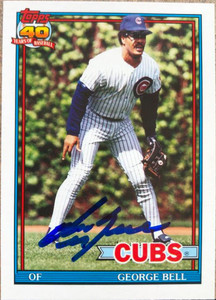 George Bell Autographed 1991 Topps Traded #8T Chicago Cubs Card