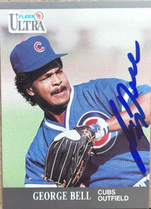 George Bell Autographed 1991 Fleer Ultra #55