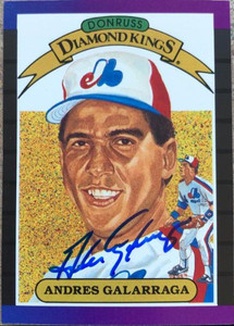 Andres Galarraga Autographed 1989 Donruss #14 DK Montreal Expos Card