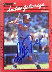 SOLD 117208 Andres Galarraga Autographed 1990 Donruss #97