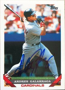 SOLD 117243 Andres Galarraga Autographed 1993 Topps #173