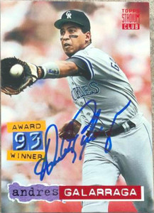 Andres Galarraga Autographed 1994 Stadium Club #454