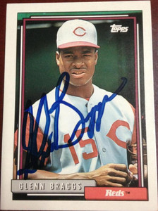 SOLD 3955 Glenn Braggs Autographed 1992 Topps #197