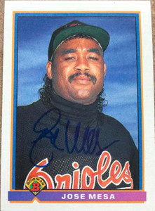 Jose Mesa Autographed 1991 Bowman #91