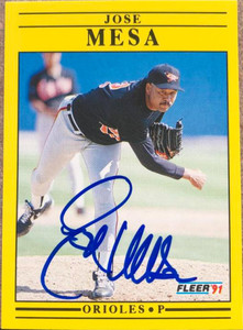 Jose Mesa Autographed 1991 Fleer Update #U-3