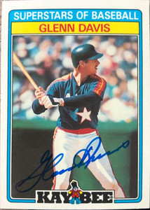 Glenn Davis Autographed 1987 Topps Kay-Bee Superstars of Baseball #12