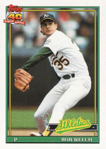 1991 Topps #50 Bob Welch VG Oakland Athletics 