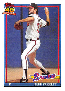 1991 Topps #56 Jeff Parrett VG Atlanta Braves 