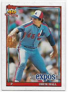 1991 Topps #77 Drew Hall VG Montreal Expos 