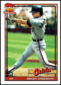 1991 Topps #97a Brady Anderson ERR VG Baltimore Orioles 