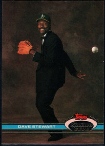 1991 Stadium Club #1 Dave Stewart Tuxedo VG Oakland Athletics 