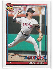 1991 Topps #123 Greg Harris VG Boston Red Sox 