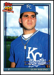 1991 Topps #169 Luis Aquino VG Kansas City Royals 