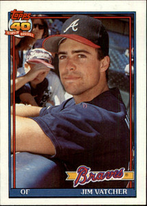 1991 Topps #196 Jim Vatcher VG RC Rookie Atlanta Braves 