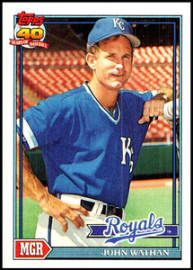 1991 Topps #291 John Wathan MG VG Kansas City Royals 