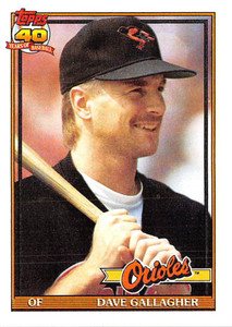 1991 Topps #349 Dave Gallagher VG Baltimore Orioles 