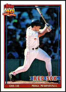 1991 Topps #356 Mike Marshall VG Boston Red Sox 