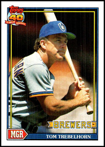 1991 Topps #459 Tom Trebelhorn UER MG VG Milwaukee Brewers 