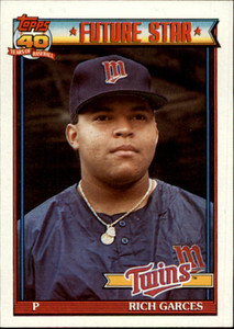 1991 Topps #594 Rich Garces VG RC Rookie Minnesota Twins 