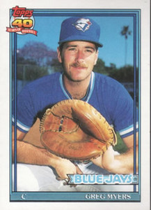 1991 Topps #599a Greg Myers ERR VG Toronto Blue Jays 