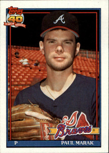 1991 Topps #753 Paul Marak UER VG RC Rookie Atlanta Braves 